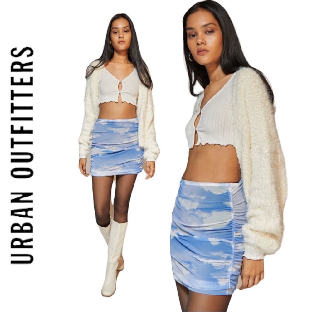 NEW UO Urban Outfitters Liza Ruched Mini Skirt S M L